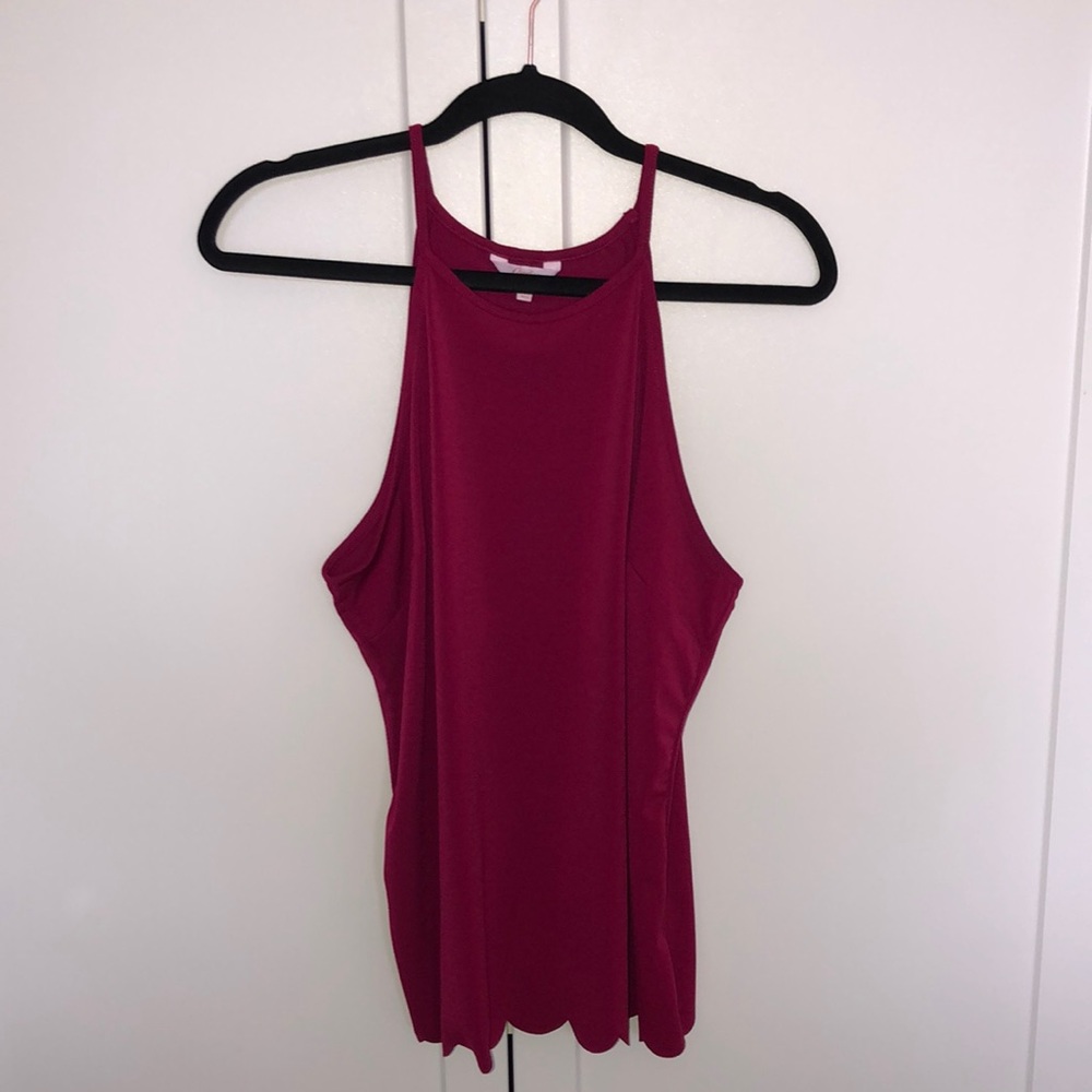 Candie’s Open Back Scalloped Top